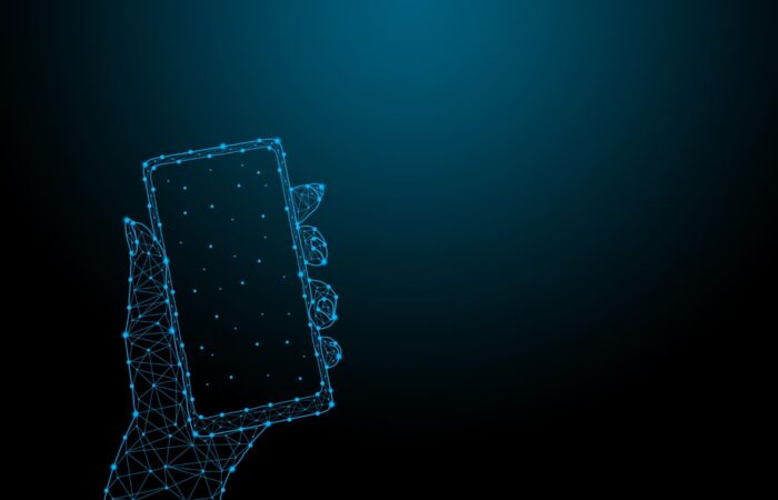 polygonal 3d smartphone gps navigation location app travelling concept phone navigator pin dark blue background smart technology digital illustration